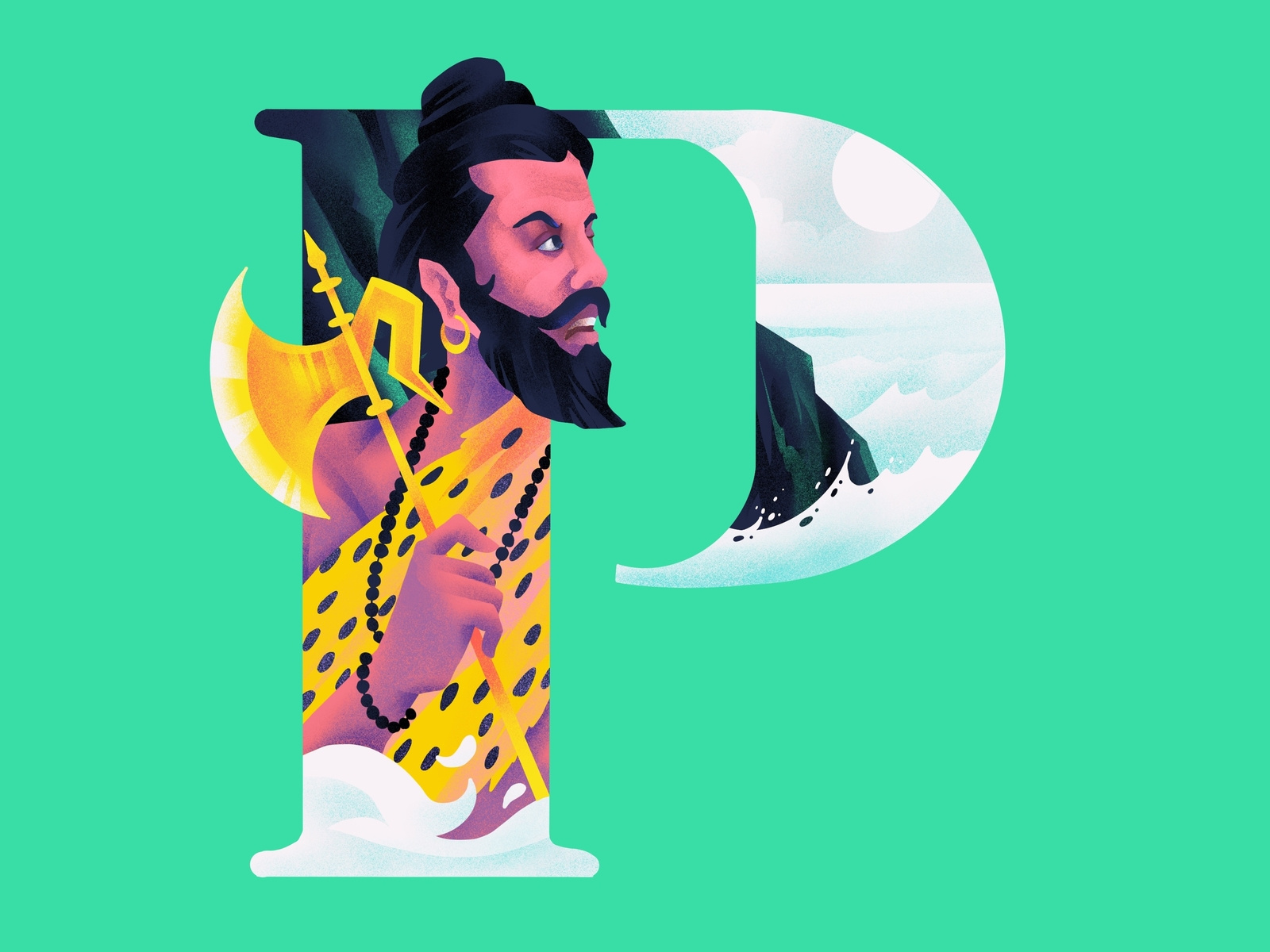 P A R A S H U R A M A 36daysoftype design illustration p parashurama typography