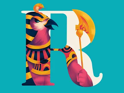 R A 36daysoftype egyptian illustration r ra typography