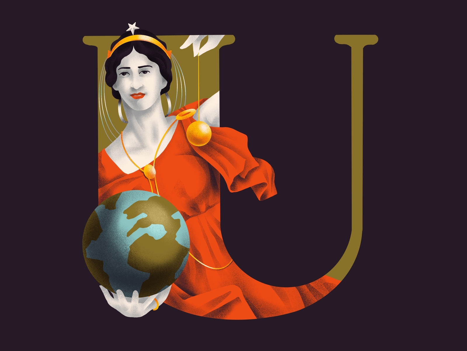 U R A N I A astronomy urania u 36daysoftype typography hiwow illustration