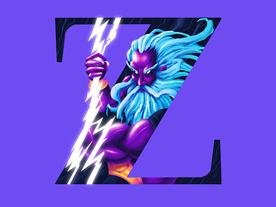 Z E U S 36daysoftype art god hiwow illustration lightning z zeus