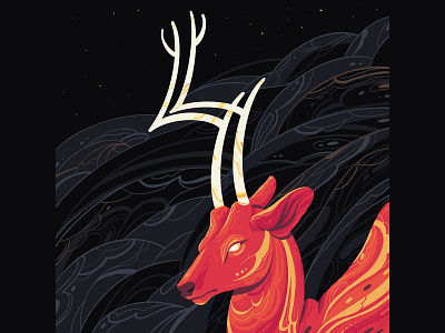 F O U R - D E E R 36daysoftype 4 deer edition6 four illustration typogaphy