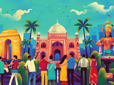Culture Trip - Delhi art city delhi design gate gugumbas hanuman illustration india people
