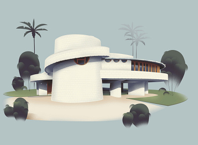 Arizona – David & Gladys Wright House (1950) architect architecture art design franklloyd illustration