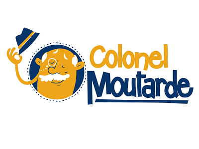 logo colonel moutarde branding illustration