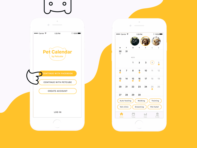 Pet Calendar App Concept animation app calendar drag drop mobile pet