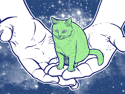Tiny Space Cats Prints are now on sale! bob motown bobmotown cat illustration kitteh kitty print screenprint space space cats