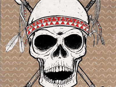 Skeletinjun illustrations poster print skull