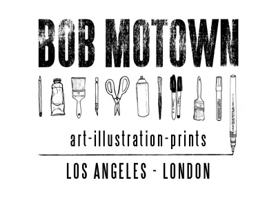 New Sign art black bob motown illustration logo pens prints signage tools white