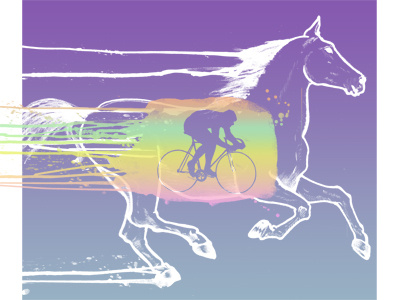 Rider5. Broney Color way bicycle bike broney funny horse illustration lol poney