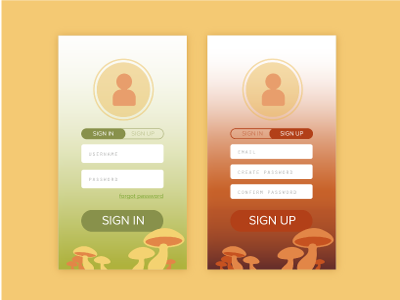 Daily UI 001: Sign In / Sign Up adobe app daily ui illustration illustrator log in sign in sign up ui user experience user interface ux