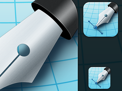 Inkpad Icons appstore icon ios app app icon inkpad apple ipad ipad 2 blue pen vector