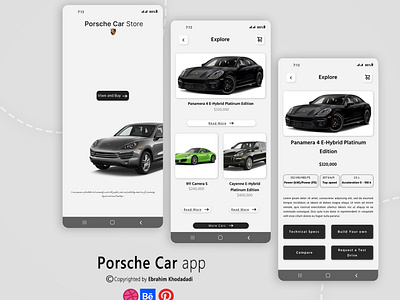 Porsche Car app adobe xd figma graphic design illustration ui ux xd