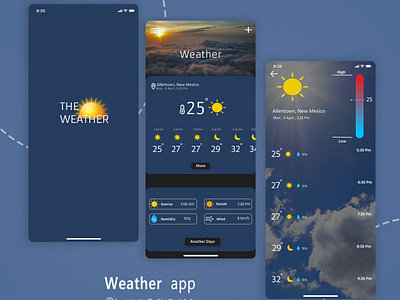 Weather app adobe xd design figma graphic design ui ux