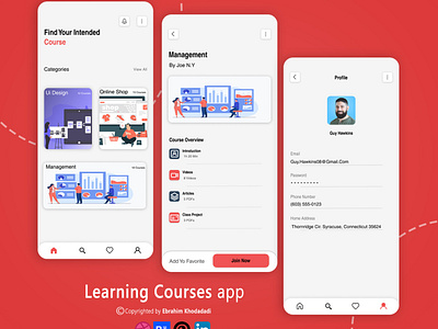 Learning courses app adobe xd design figma graphic design ui ux