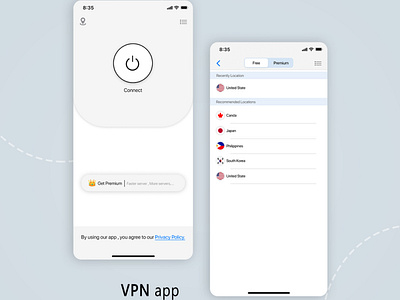 VPN app adobe xd design figma graphic design ui ux