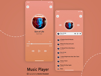 Music Player adobe xd design figma graphic design ui ux