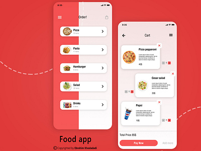 Food app adobe xd design figma graphic design ui ux xd