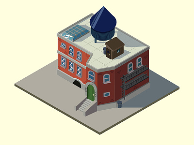 Hey Arnold House 2d cartoon city illustration isometric nickelodeon urban vector