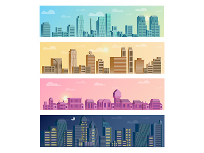 Different Faces of Jakarta atmospheric building city flat home illustration jakarta landscape