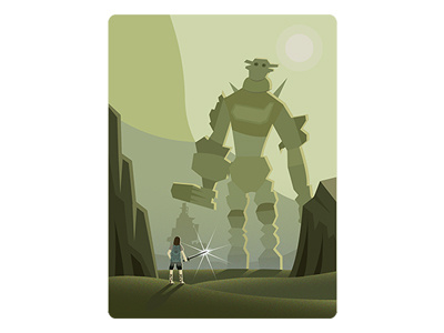 Shadow of the Colossus character colossus david environment field game goliath iconic illustration titan vector