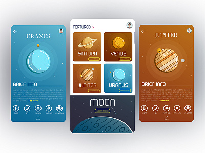 Spacify app app dashboard illustration interface landing mobile planets space ui universe ux webdesign