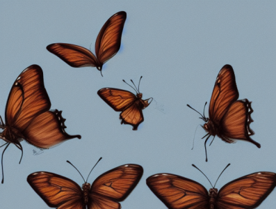 Lonely butterflies off sky. illustration vector
