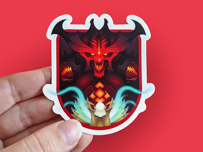 Angels and Demons angel badge character demon devil diablo etsy illustration sticker vector video game