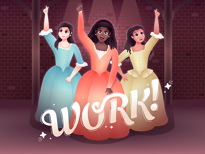The Schyler Sisters character gradient hamilton illustration vector