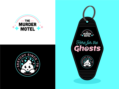 Motel Keychain badge ghost illustration keychain logo vector