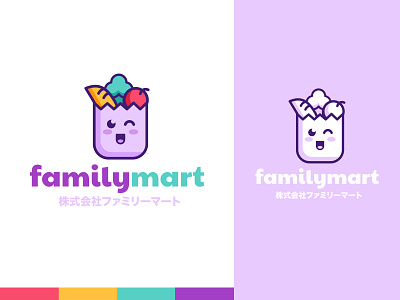 Family Mart Logo branding character cute illustration kawaii logo pastel vector