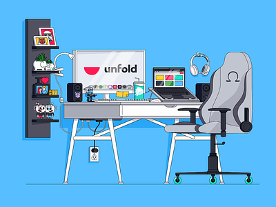 Unfold Desk after effects animation desk illustration loop vector