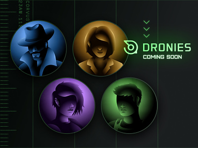 Dronies Portraits character crypto figma gradient illustration nft portrait profile vector