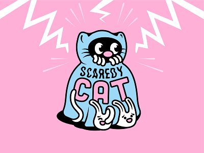 Scaredy Cat adobe illustrator cat character illustration pin pin design vector