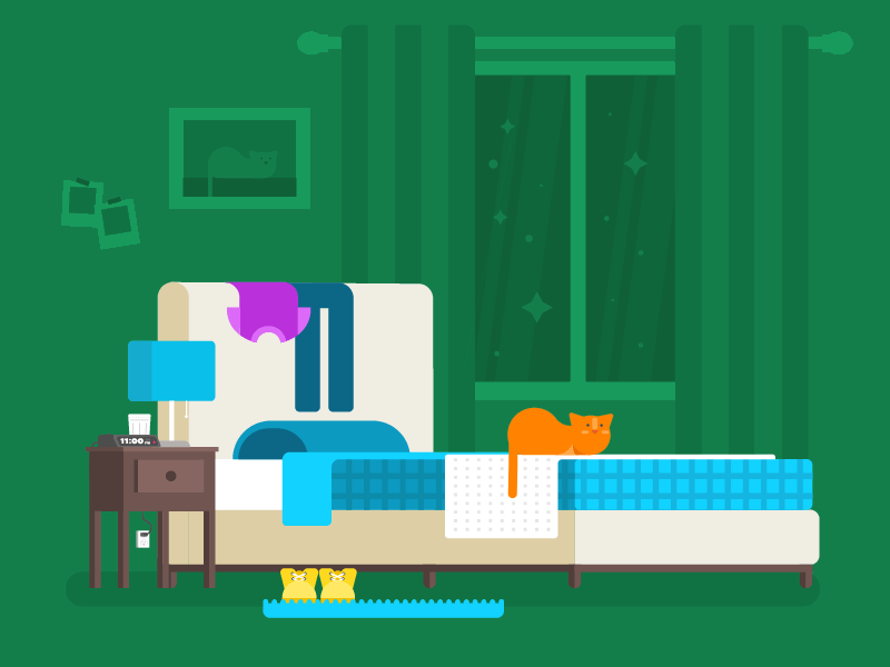 Chillin after effects animation bedroom cat gif