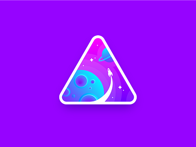 Day 1: Rocket badge daily logo challenge gradient patch rocket rocket ship space