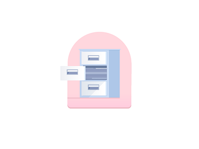 Day 14: Organization badge files filing cabinet illustration