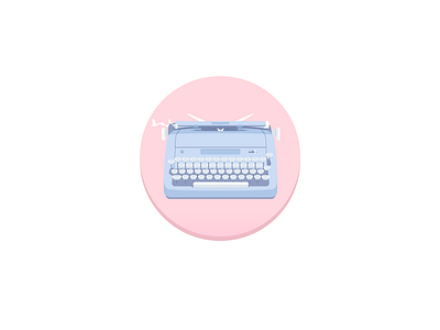 Day 15: Write badge illustration typewriter