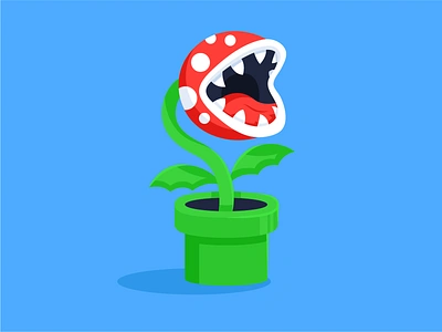 Piranha Plant illustration luigi mario piranha video game