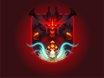 Diablo angel badge blizzard blizzard entertainment character demon devil diablo illustration tyrael vector video game
