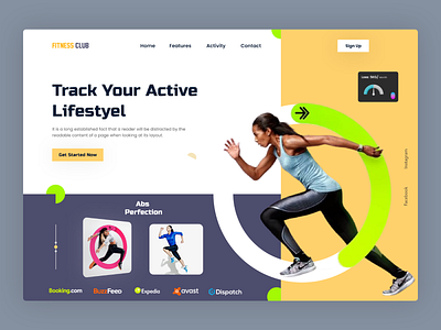 Fitness Web: landing page design fashion fashion landing page fitness fitness web: landing page graphic design grow your business landing page motion graphics ui web
