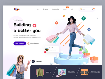 Clothing Store Web U design fashion fashion landing page graphic design grow your business landing page ui uiux web web design