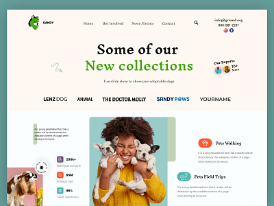 Dog Walking Landing page Design design dog dog walking landing page design fashion fashion landing page graphic design grow your business landing page ui