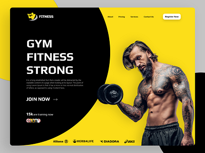 Fitness club Website design fashion fashion landing page fitness club website graphic design grow your business landing page ui