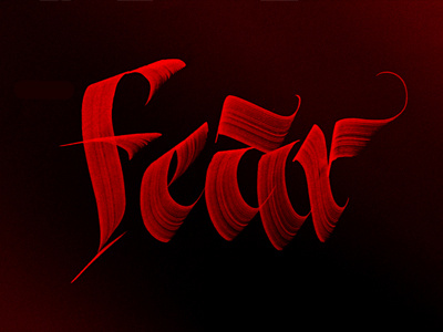 Fear calligraphy fear red