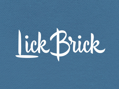 Lick Brick brush calligraphy lettering lickbrick logo