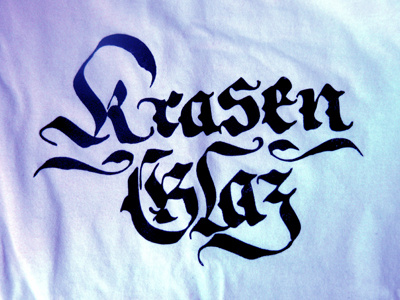 Krasen Glaz band calligraphy krasen glaz lettering logo t shirt