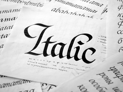 Italic calligraphy italic lettering script