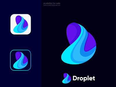 Modern D Letter Design for Droplet App 3d app logo brand identity branding colorful d logo gradient icon identity letter logo logo design logo designer logomark logos logotype mark minimalist modern logo startup symbol