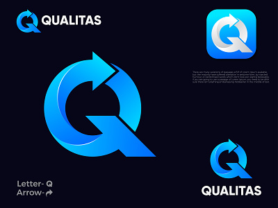 Q-arrow logo branding