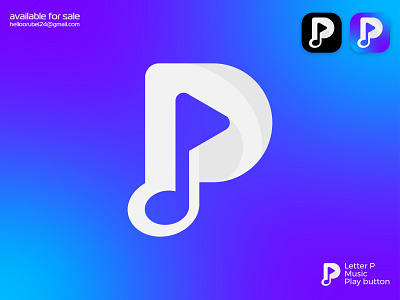 P-Play music icon design brand identity branding colorful logo crypto entertainment gradient logo letter mark logo logo design media logo media player modern logo music logo p logo p music play button play icon play logo typography video logo